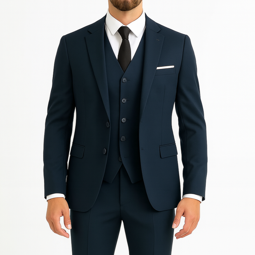 Costume homme bleu marine 3 pièces Pedro