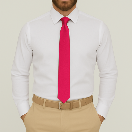 Cravate slim fushia