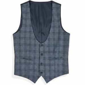Gilet boléro noir et gris effet tartan