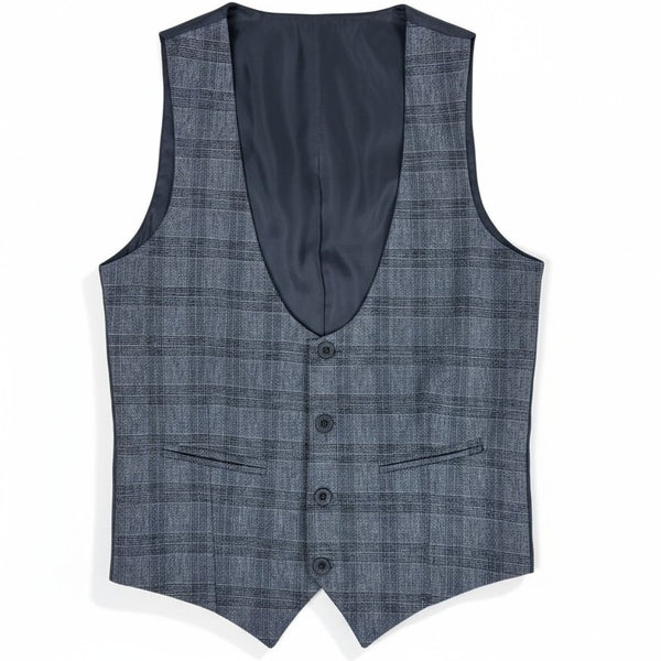 Gilet boléro noir et gris effet tartan