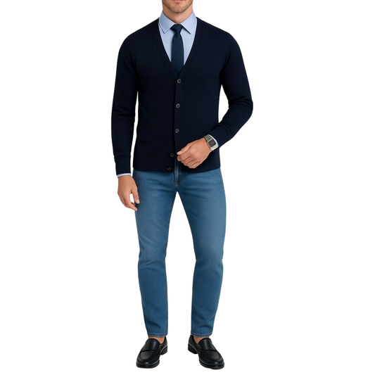 Cardigan homme bleu