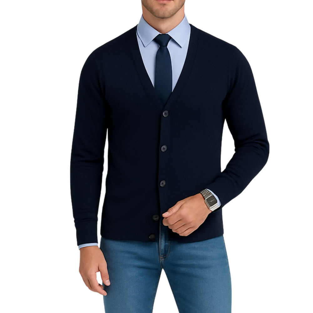 Cardigan homme bleu