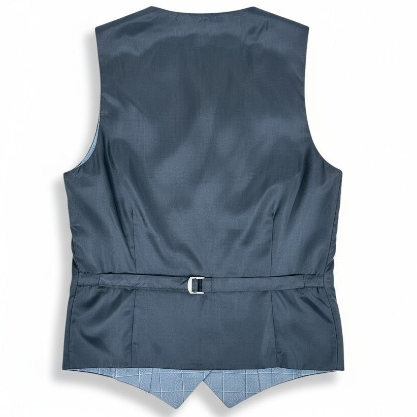 Gilet boléro gris à grand carreaux