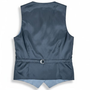 Gilet boléro gris à grand carreaux