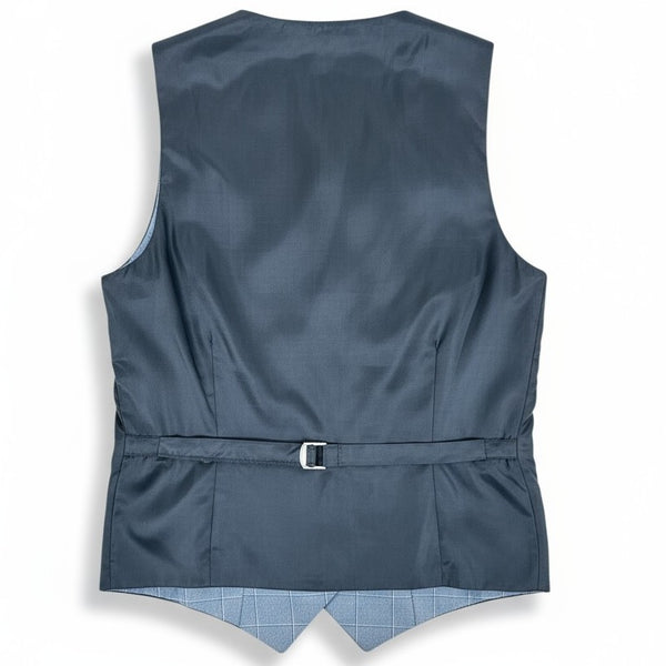 Gilet boléro gris à grand carreaux