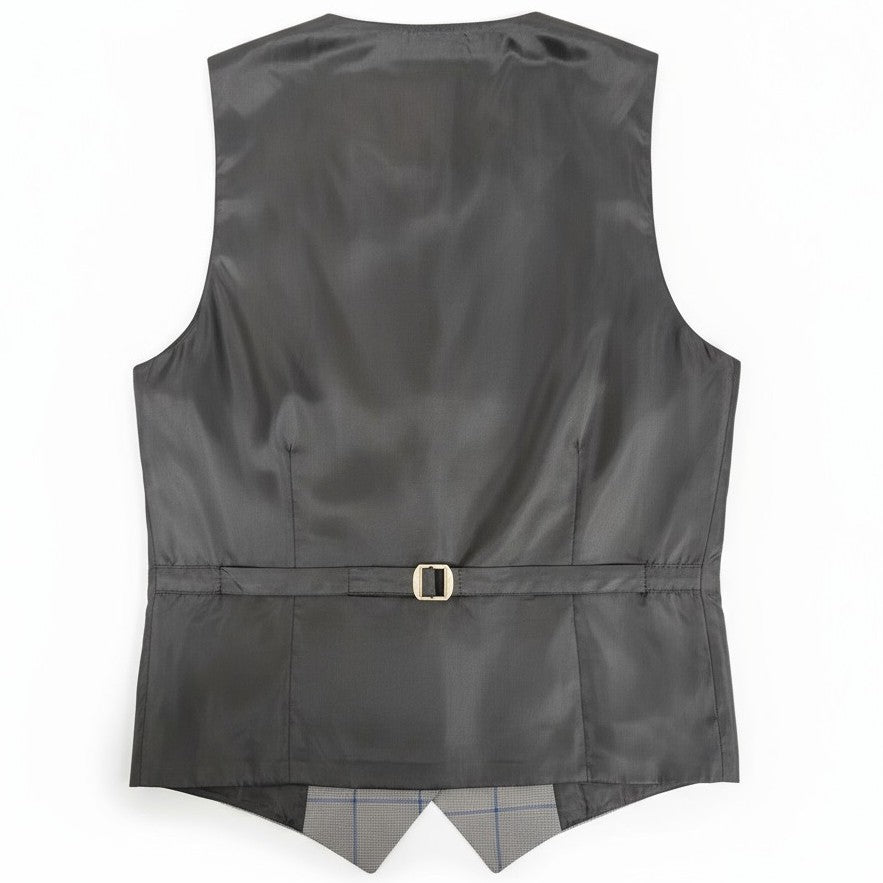 Gilet boléro gris à motifs carré