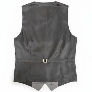 Gilet boléro gris à motifs carré