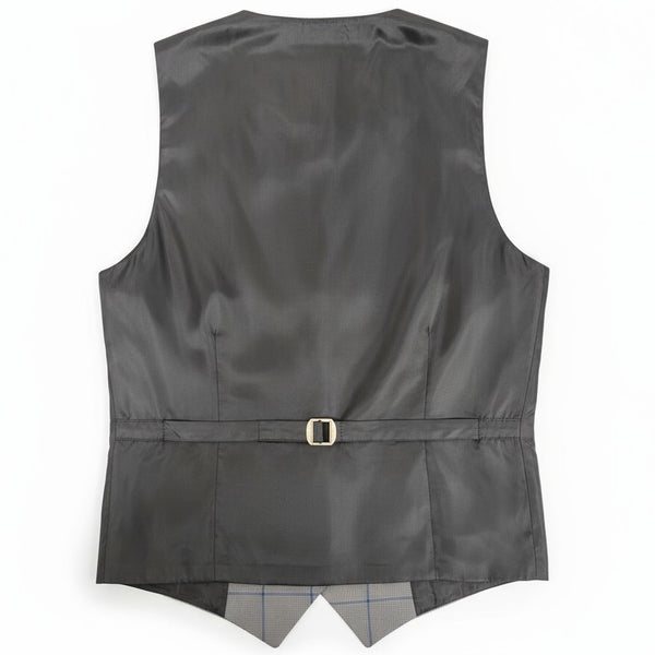 Gilet boléro gris à motifs carré