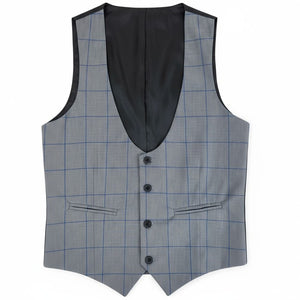Gilet boléro gris à motifs carré