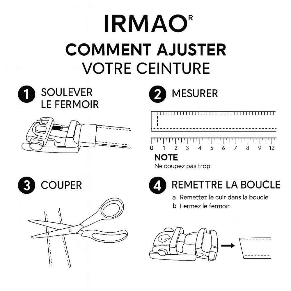 Ceinture en cuir avec réglage automatique Claudia