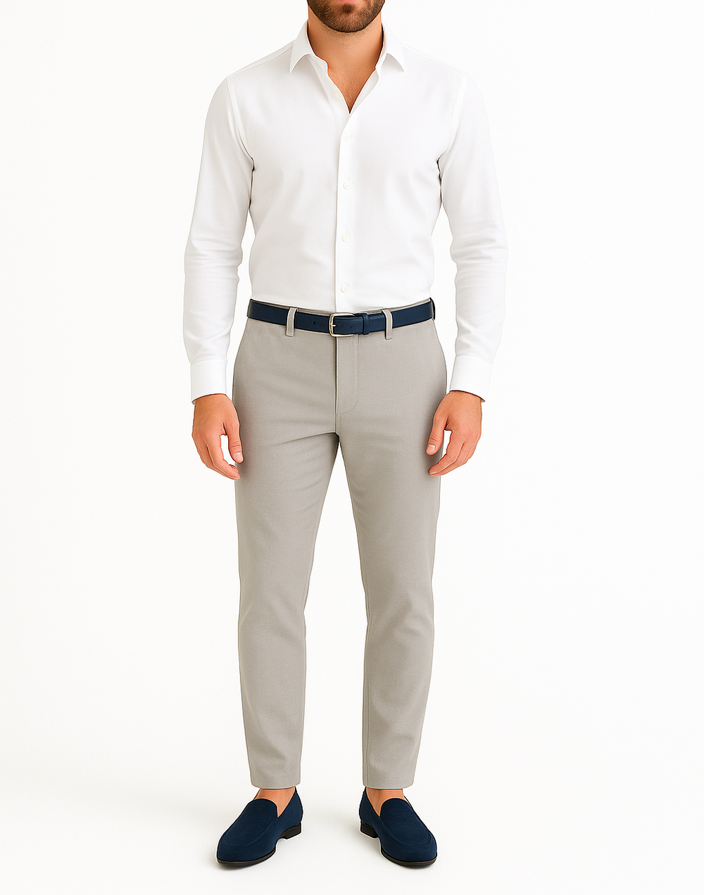 Pantalon chino gris