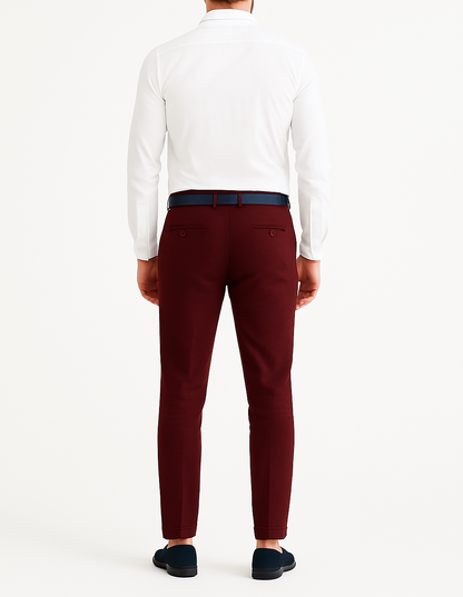 Pantalon chino bordeaux
