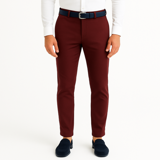 Pantalon chino bordeaux