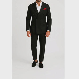 Costume homme noir croisé