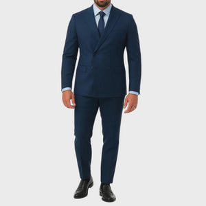 Costume homme bleu marine croisé Mario