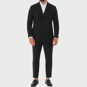 Costume homme noir croisé Mario