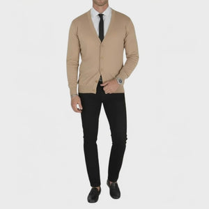 Cardigan homme beige