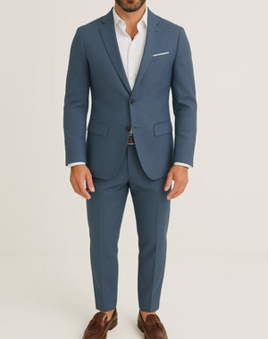 Costume homme bleu effet denim
