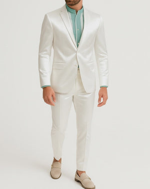 Costume homme Blanc satiné