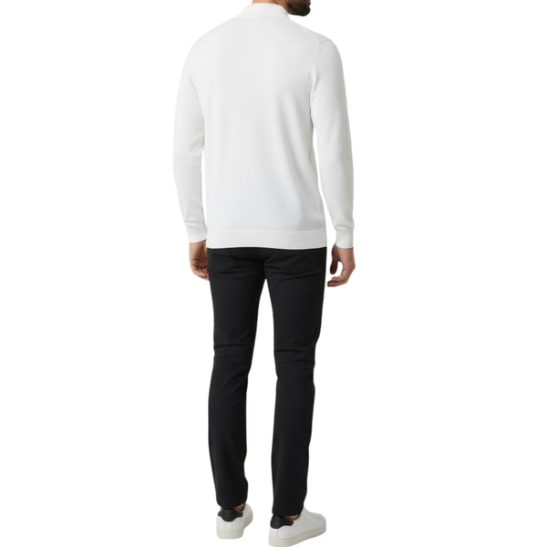 Pull homme blanc col zip