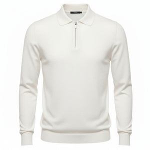 Pull homme blanc col zip