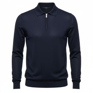 Pull homme bleu col zip