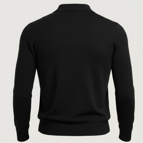 Pull homme noir col zip