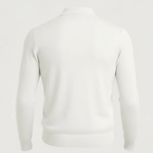Pull homme blanc col zip