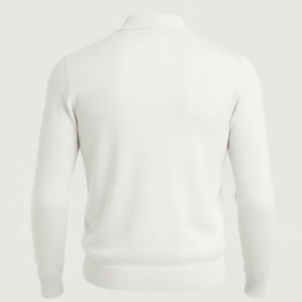 Pull homme blanc col zip