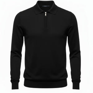 Pull homme noir col zip
