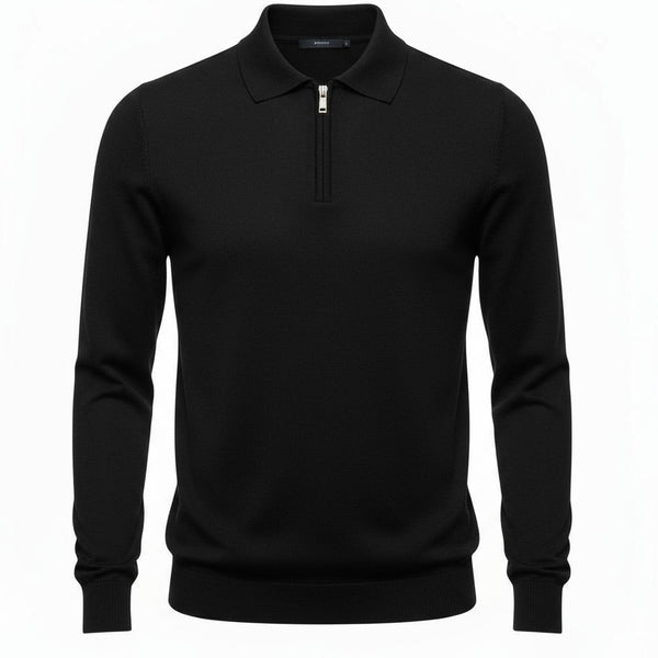 Pull homme noir col zip