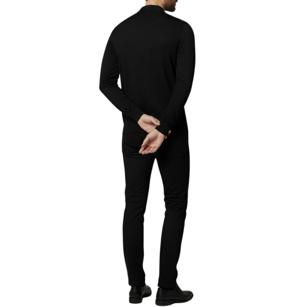 Pull homme noir col zip