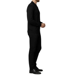 Pull homme noir col zip