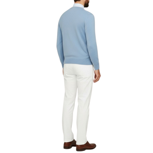 Pull homme col V bleu ciel