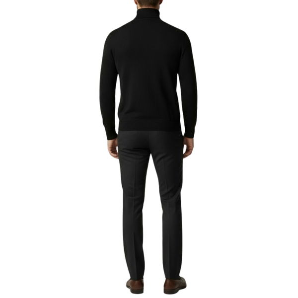 Pull homme col roulé noir