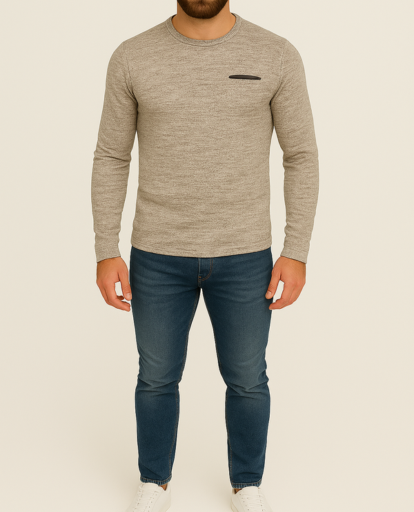 Pull homme bleu LEO