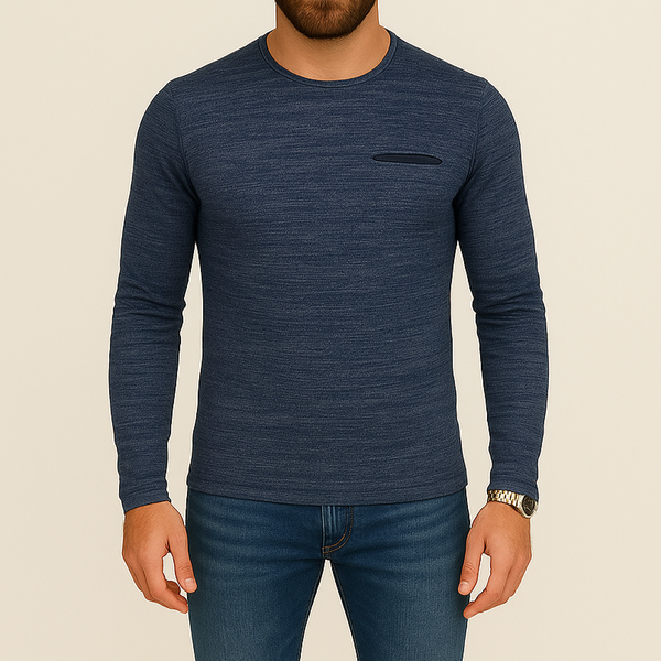 Pull homme bleu LEO