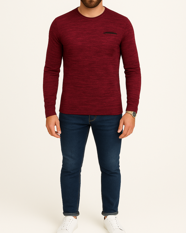 Pull homme bleu LEO
